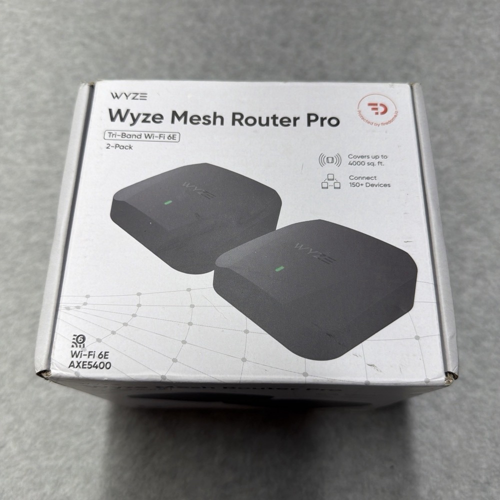 Wyze Mesh Router Pro AXE5400 Tri-Band WiFi 6E, 6000 Sq Ft Coverage (2 Pack)